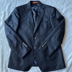 Tallia Men’s Geometric Black 2 Button Sport Coat Blazer Birds Bees 40S Party